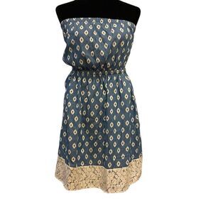 How Very Loved Blue Strapless Mini Dress‎